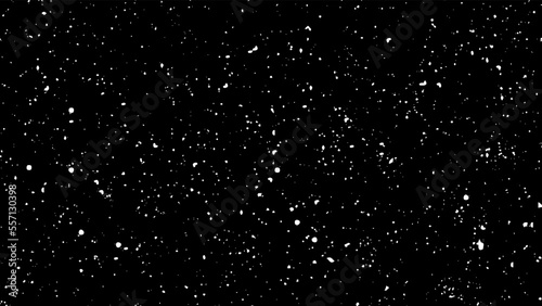 Snowfall particles design with black background. Vector illustration.