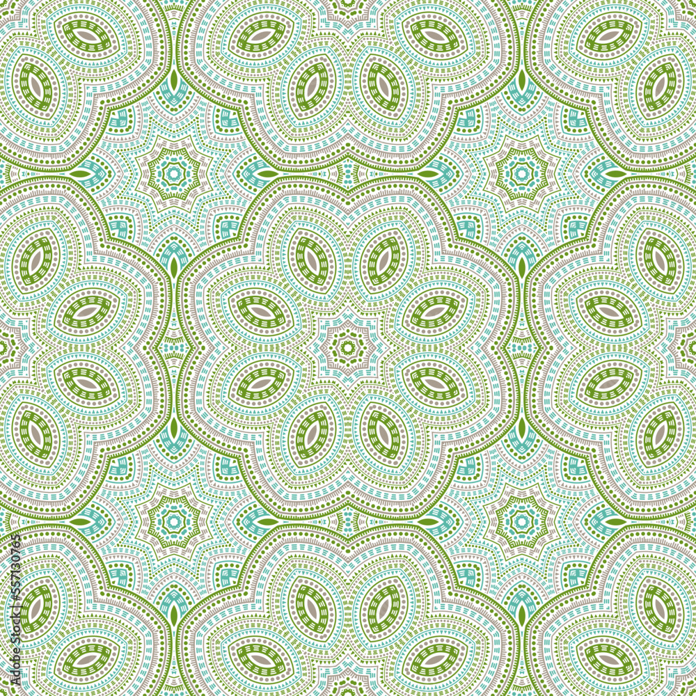 Moroccan authentic floral vector seamless motif. Batik print design. Modern chinese pattern. Interior decor design. Flower and leaves elements texture.