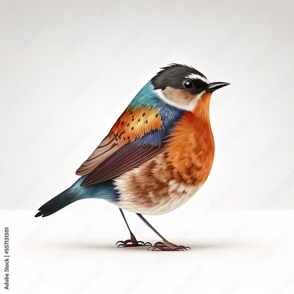 Fototapeta premium A bird on white background, Generative AI.
