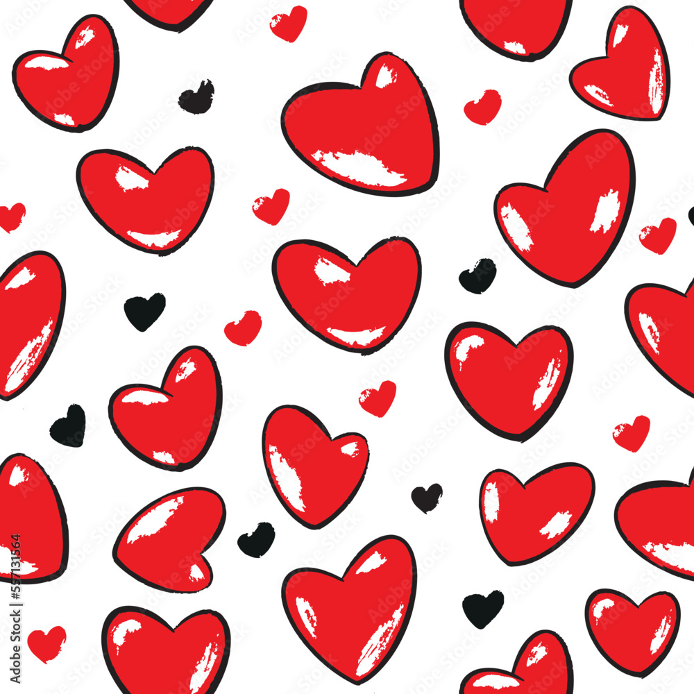 Vector hearts heart pattern red on white background set packaging wrapper holiday love valentine's day Vector hearts heart pattern red on white background set packaging wrapper holiday love valentine's day