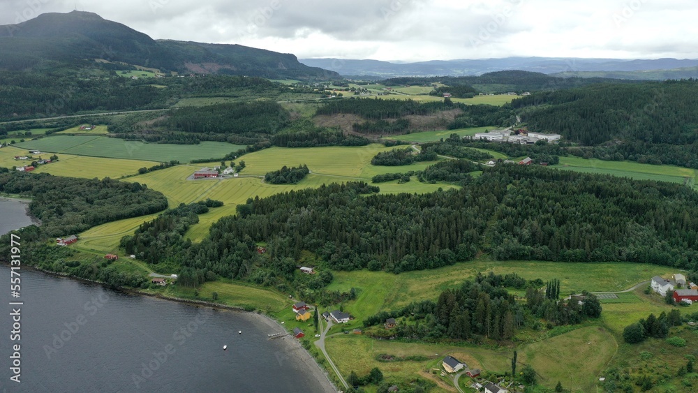 custom made wallpaper toronto digitalsurvol du fjord de Trondheim et Château de Steinvikholm (Trondheimsfjord)