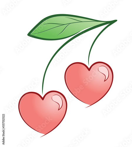 The symbol of a red cherry with heart.