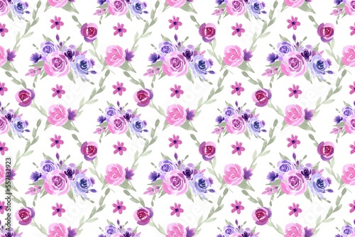 Floral seamless pattern. Roses boho background for textile, wallpaper and wrapping paper. Watercolor illustration