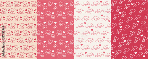 Set of Heart pattern. Heart decoration graphic wallpaper. Heart decoration pattern collection for Valentine, wedding and mother's day. Vector illustration.
