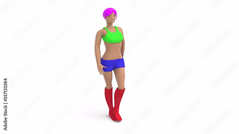 3d character girl walks on a transparent background looped gait 4k 3d character girl walks on a transparent background looped gait 4k