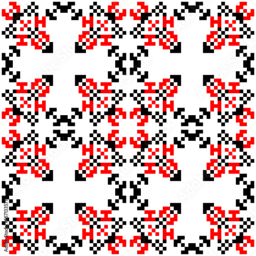 Seamless pattern traditional Ukrainian embroidery, ethnic ornament vyshyvanka