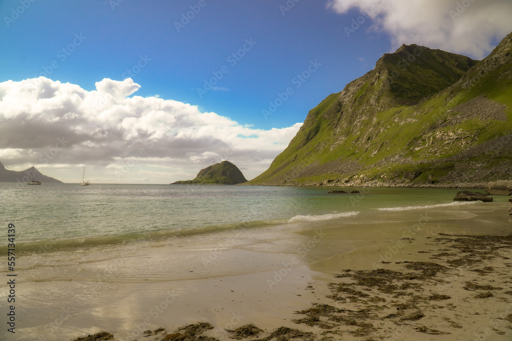 norway, lofoten, rocks, water, norwegian sea