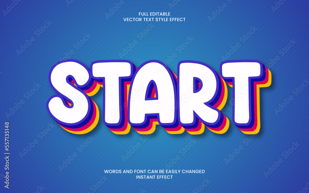 Obraz premium Start Text Effect