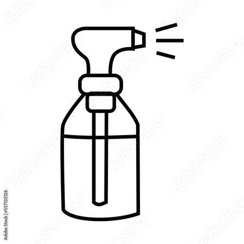 Pulverizer with bottle. Paint and water spray plastic tool for housework and construction vector work