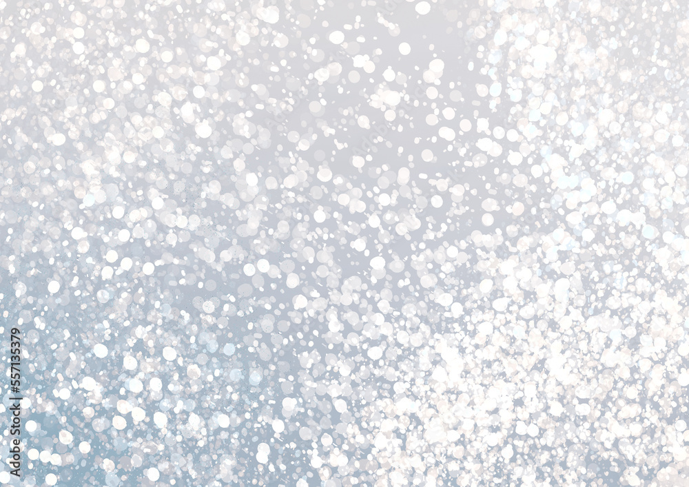 シルバーな雪のキラキラ背景イメージ