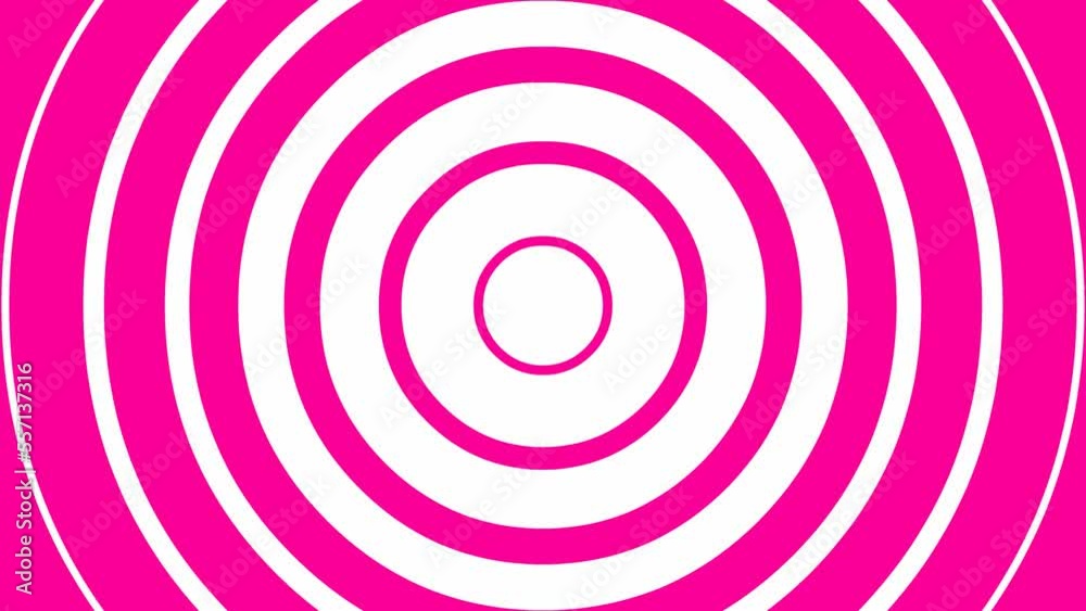 Animated increasing pink linear circles from the center. Flat vector illustration isolated on white background. Animated increasing pink linear circles from the center. Flat vector illustration isolated on white background.