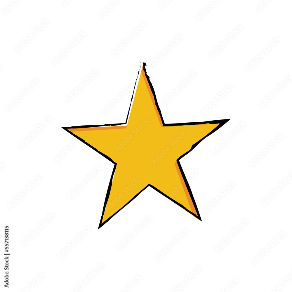 Golden star icon. Yellow symbol of quality and award for successful winner of best vector ranking Golden star icon. Yellow symbol of quality and award for successful winner of best vector ranking