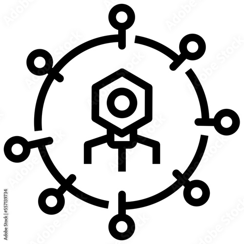 nanotechnology outline style icon