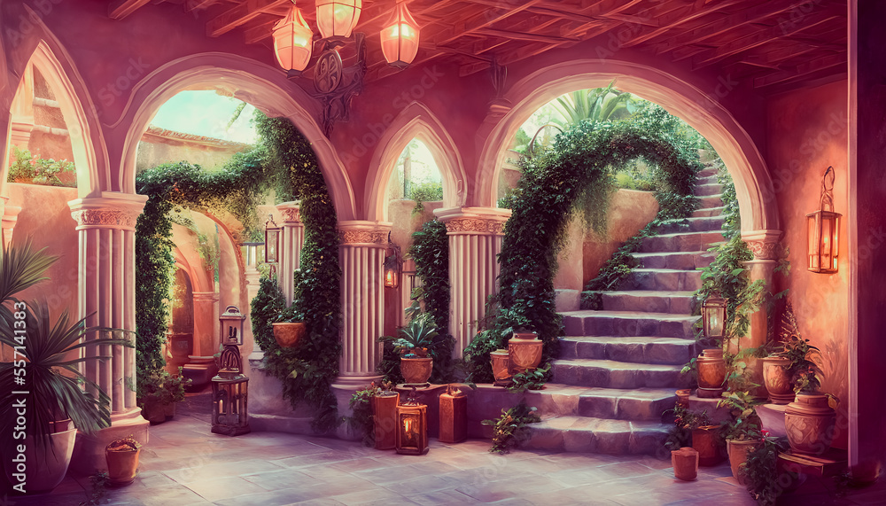 Room in Mexican style, with vibrant colors and traditional details bringing the culture and atmosphere to life. Generative AI