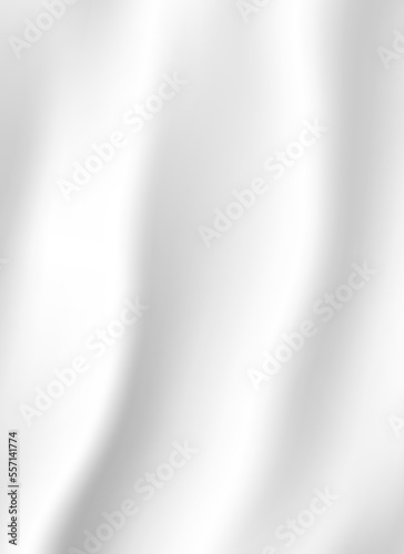 Abstract background with crumpled wavy white silk or satin 3d. Vertical minimal background with soft folds of fabric. Vector illustration.
