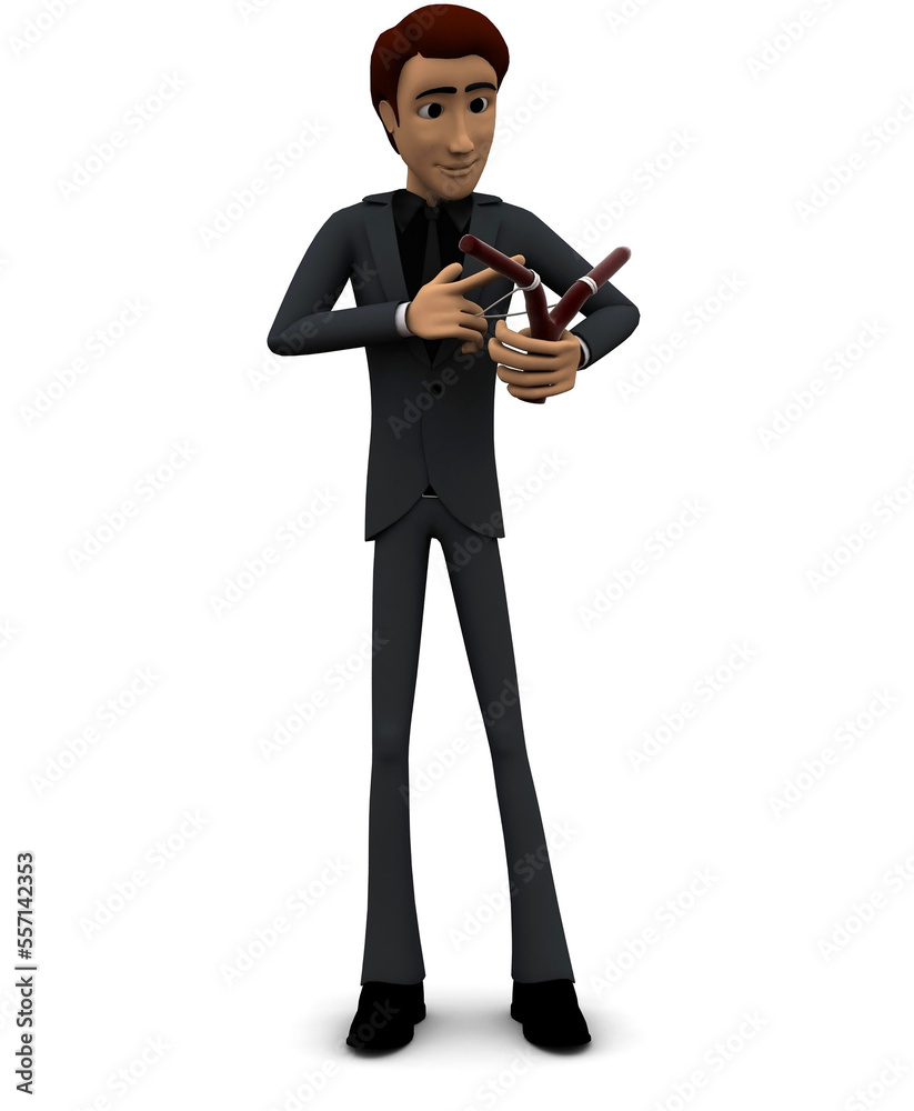 3d man holding aiming stick in hands concept 3d man holding aiming stick in hands concept