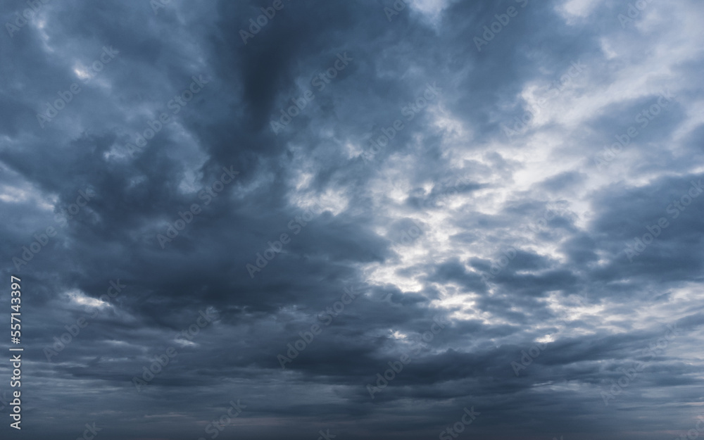 Fototapeta premium Gloomy heavy dark cloudscape background.