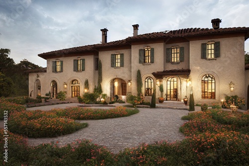 Luxury mansion exterior in Tuscany 