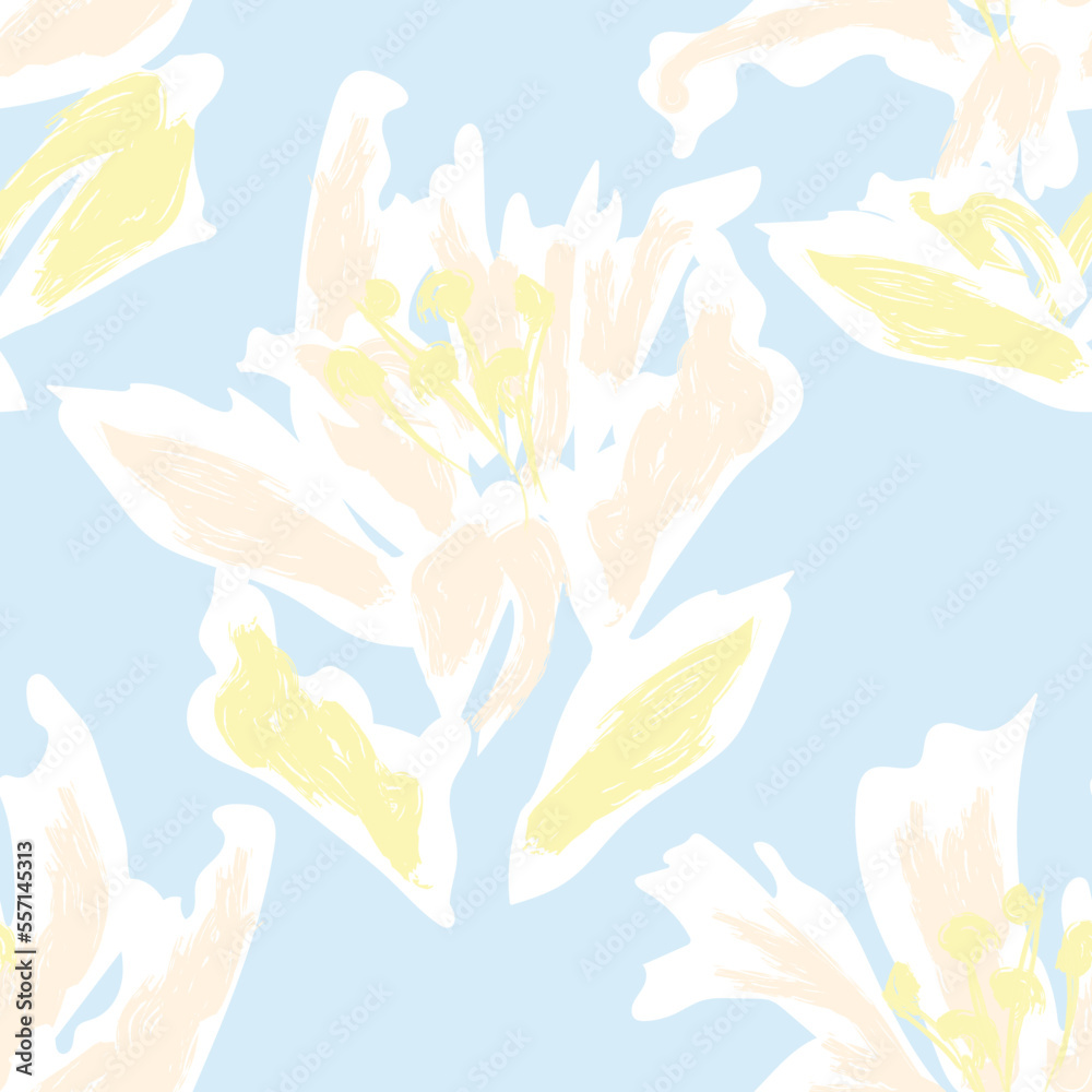 Floral Brush strokes Seamless Pattern Design Floral Brush strokes Seamless Pattern Design
