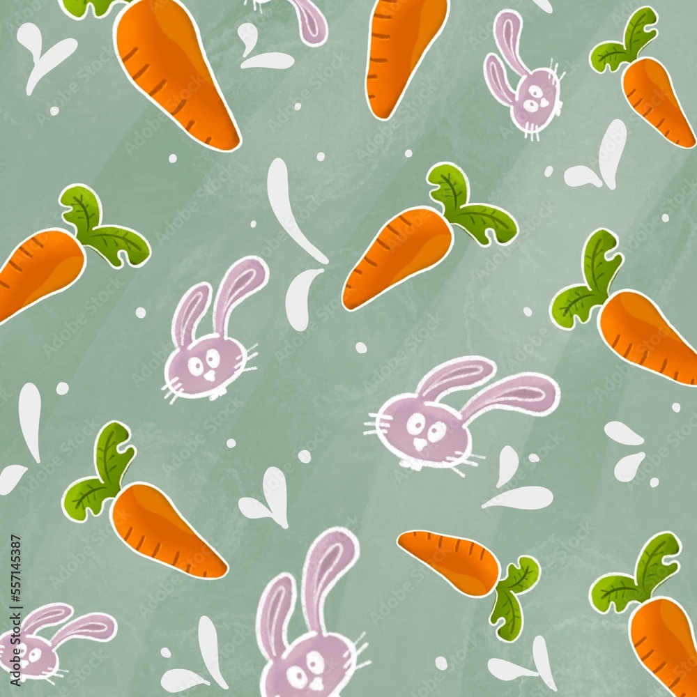 Carrot and rabbit pattern background Carrot and rabbit pattern background