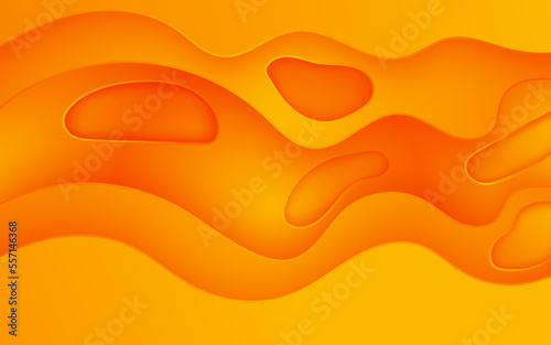 multi colored abstract orange yellow colorful gradient wavy papercut overlap layers background. eps10 vector