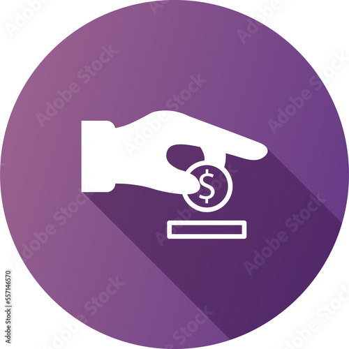 Donate icon in flat designs style. Donation signs illustration.