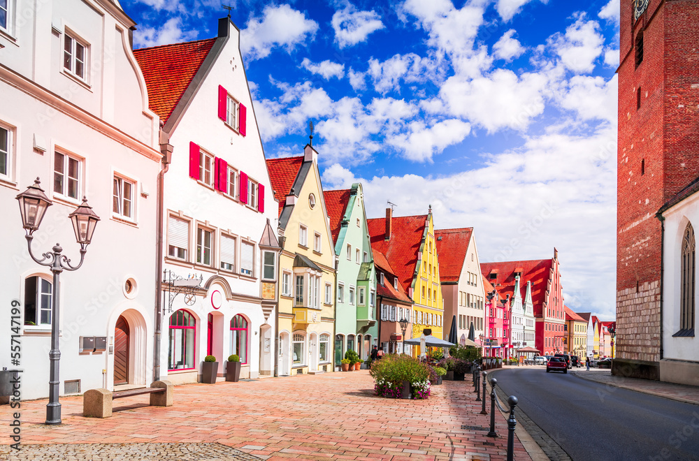 Donaworth, Bavaria. Romantic Road charming city in Germany.