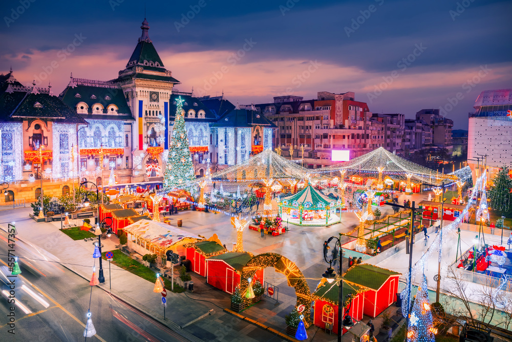 Craiova Christmas Market in historical Oltenia, Romania travel background.  Stock Photo | Adobe Stock