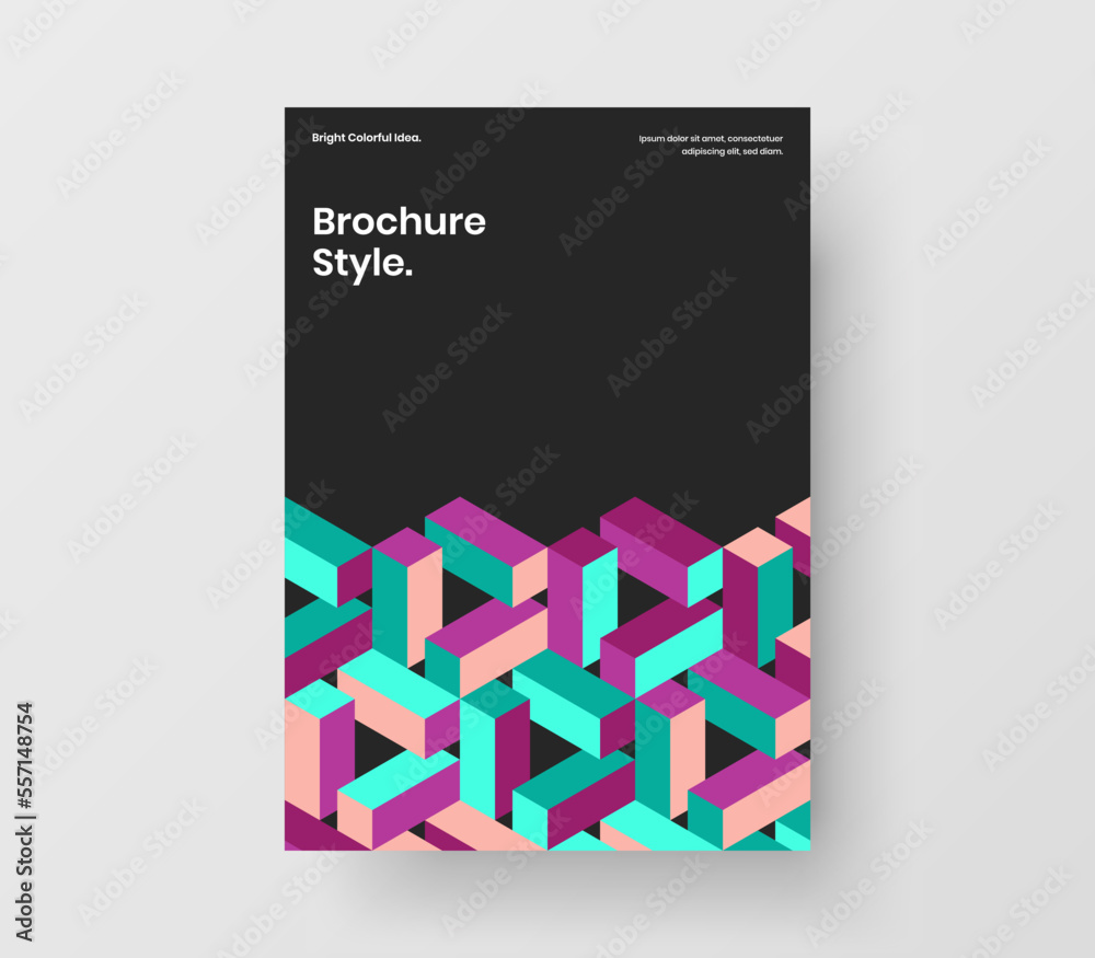 Fototapeta premium Amazing geometric hexagons catalog cover illustration. Abstract presentation A4 vector design layout.