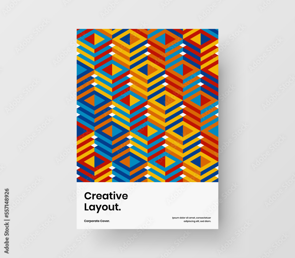 Trendy company cover design vector concept. Premium geometric pattern annual report illustration.