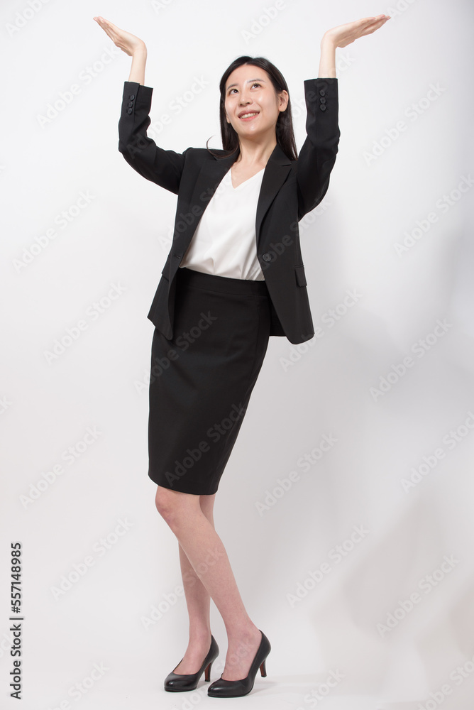 Portrait of successful business asian over white background