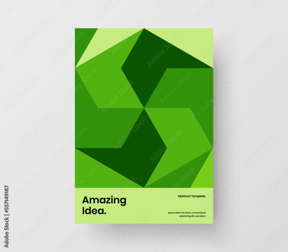 Fototapeta premium Clean mosaic tiles handbill layout. Creative postcard A4 vector design concept.