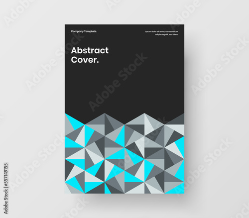 Simple geometric hexagons annual report template. Bright corporate cover vector design concept.