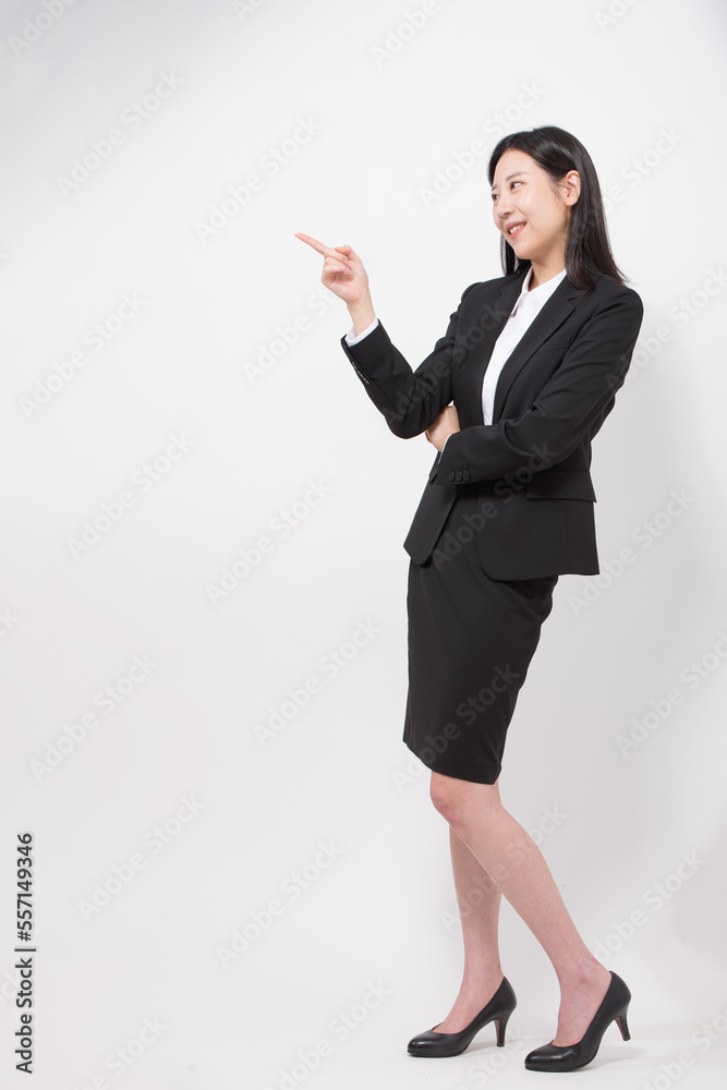 Portrait of successful business asian over white background