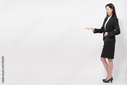 Portrait of successful business asian over white background
