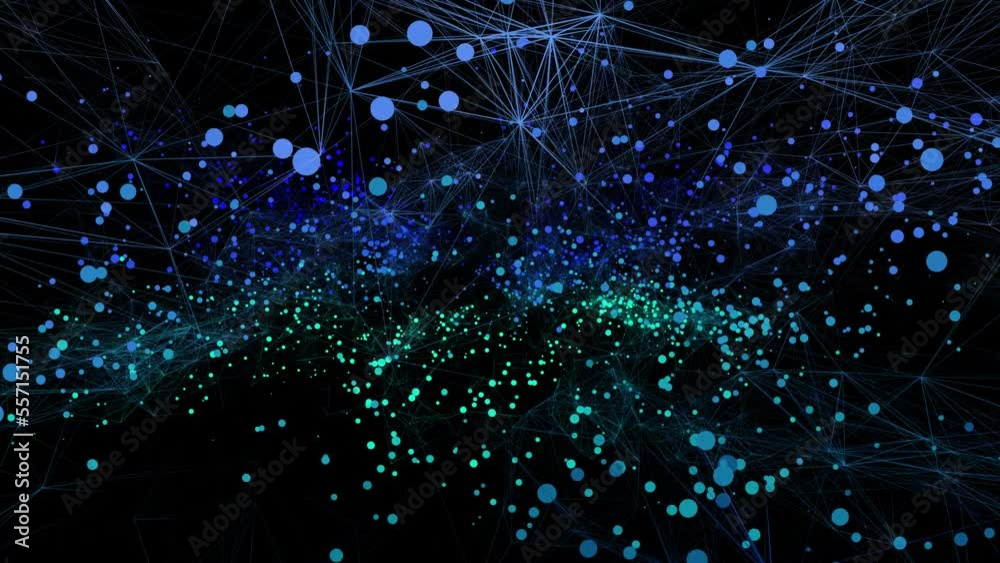 4k animated abstract background simulating neural network