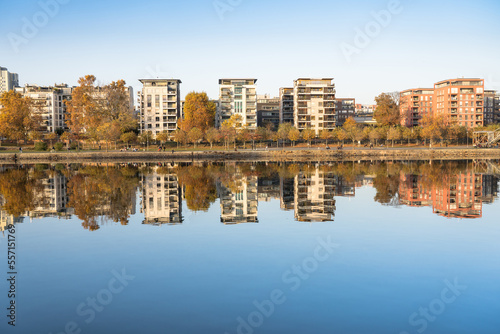 Luxury residential area Osthafen  Frankfurt  Germany