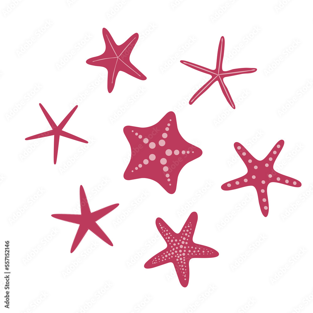 A hand-drawn starfish badge or stamp, set in a flat style. The symbol of the ocean starfish. Vector illustration. A hand-drawn starfish badge or stamp, set in a flat style. The symbol of the ocean starfish. Vector illustration.