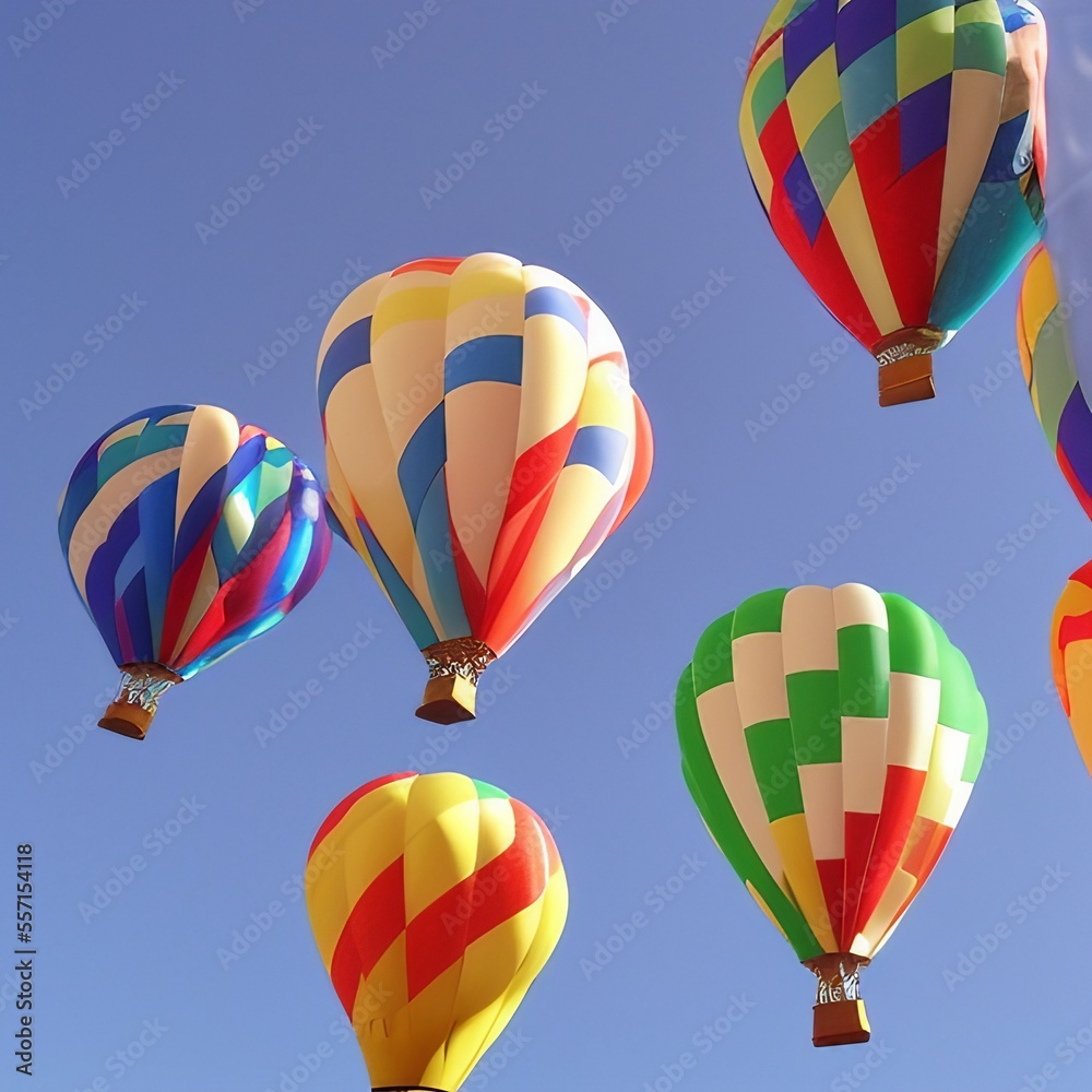 Naklejka premium hot air balloon in sky