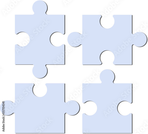 Puzzle vector icons on isolated white background.