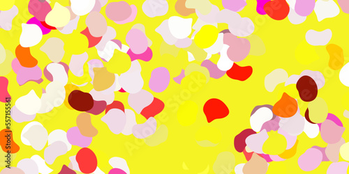 Light pink  yellow vector background with random forms.
