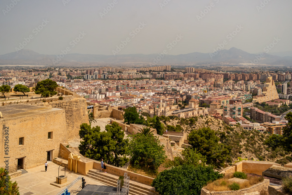 View from the castle of Santa Barbara in Alicante, Andalusia - Spain