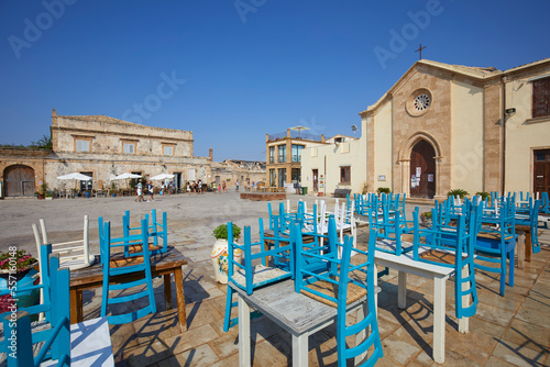 The main square of the historic village Marzamemi, Province of Syracuse, Sicily, Italy © Massimo Pizzotti