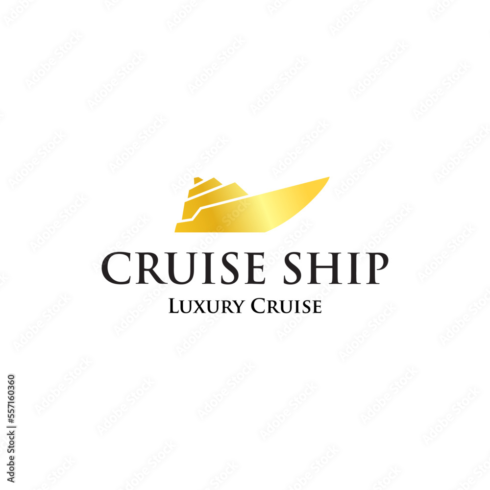 cruise ship logo design. Ship logo, nautical sailing boat icon vector design