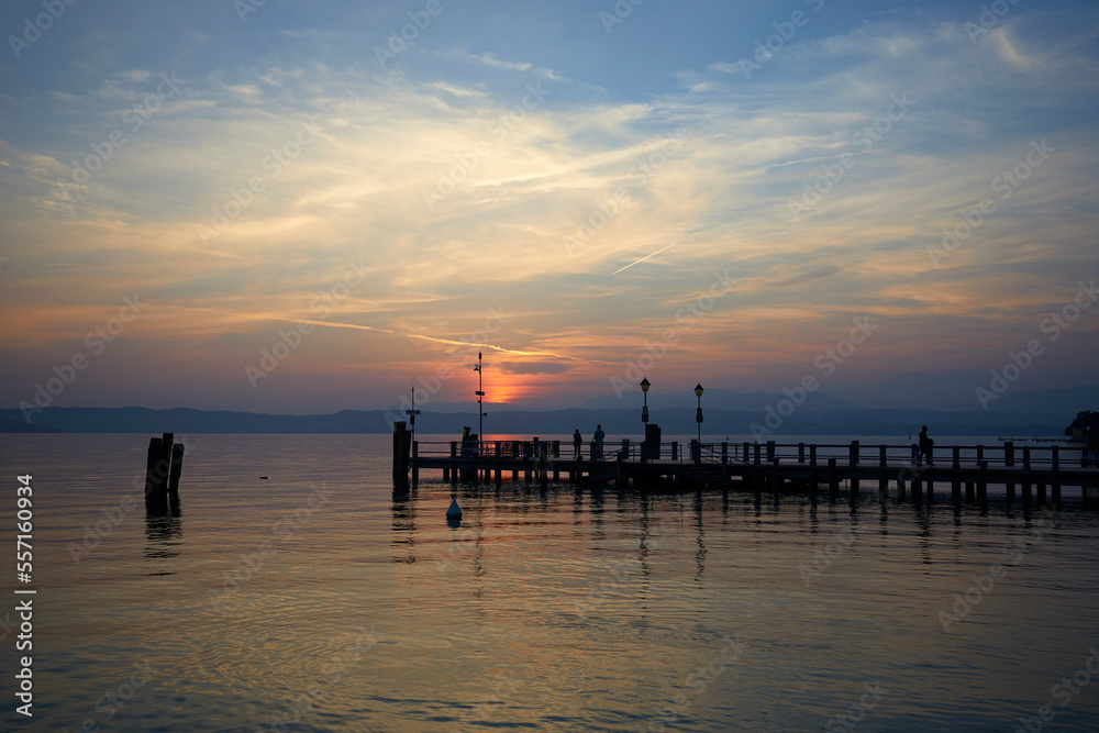 Sunset over Lake Garda, Brescia Province, Italy