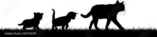 猫の親子、ベクターファイル