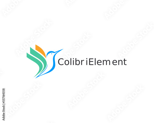 Beautiful simple bird colibri logo