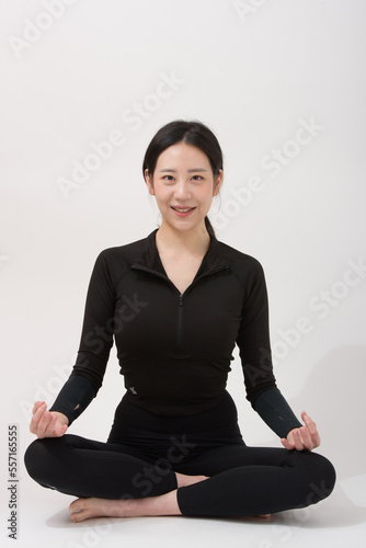 female asian model at home