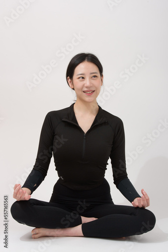female asian model at home