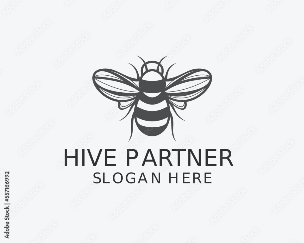 Bee Illustration Vector Logo Bee Illustration Vector Logo